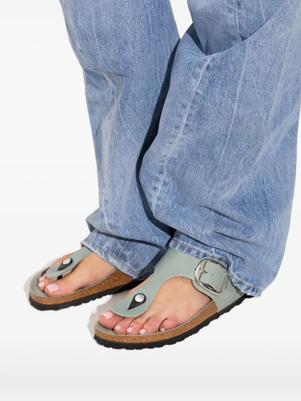 Birkenstock Gizeh sandalen met gesp Groen