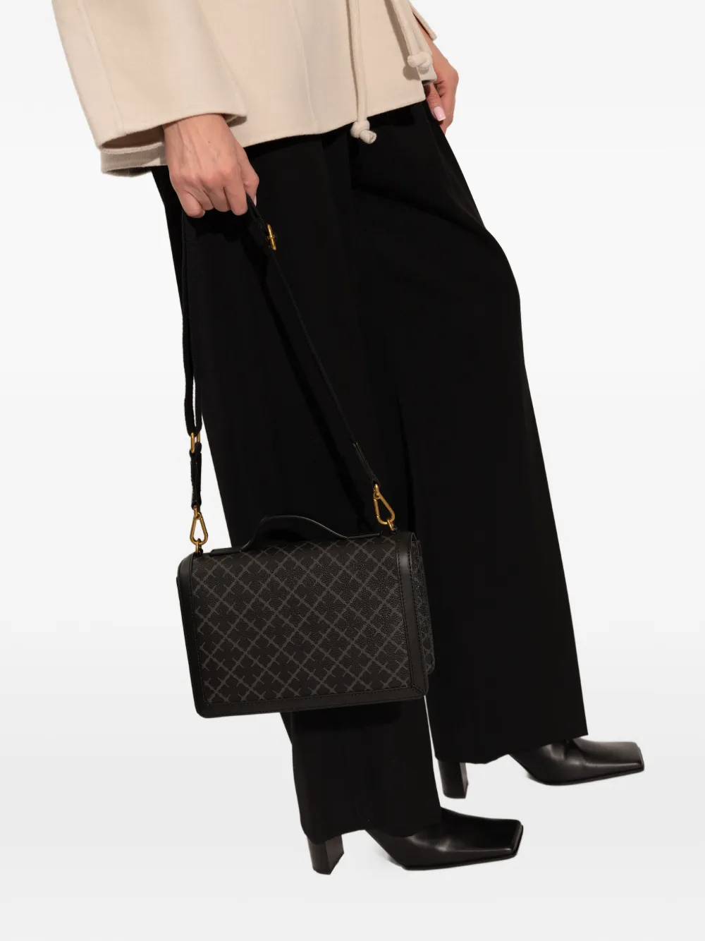 By Malene Birger Loennas patterned shoulder bag - Zwart