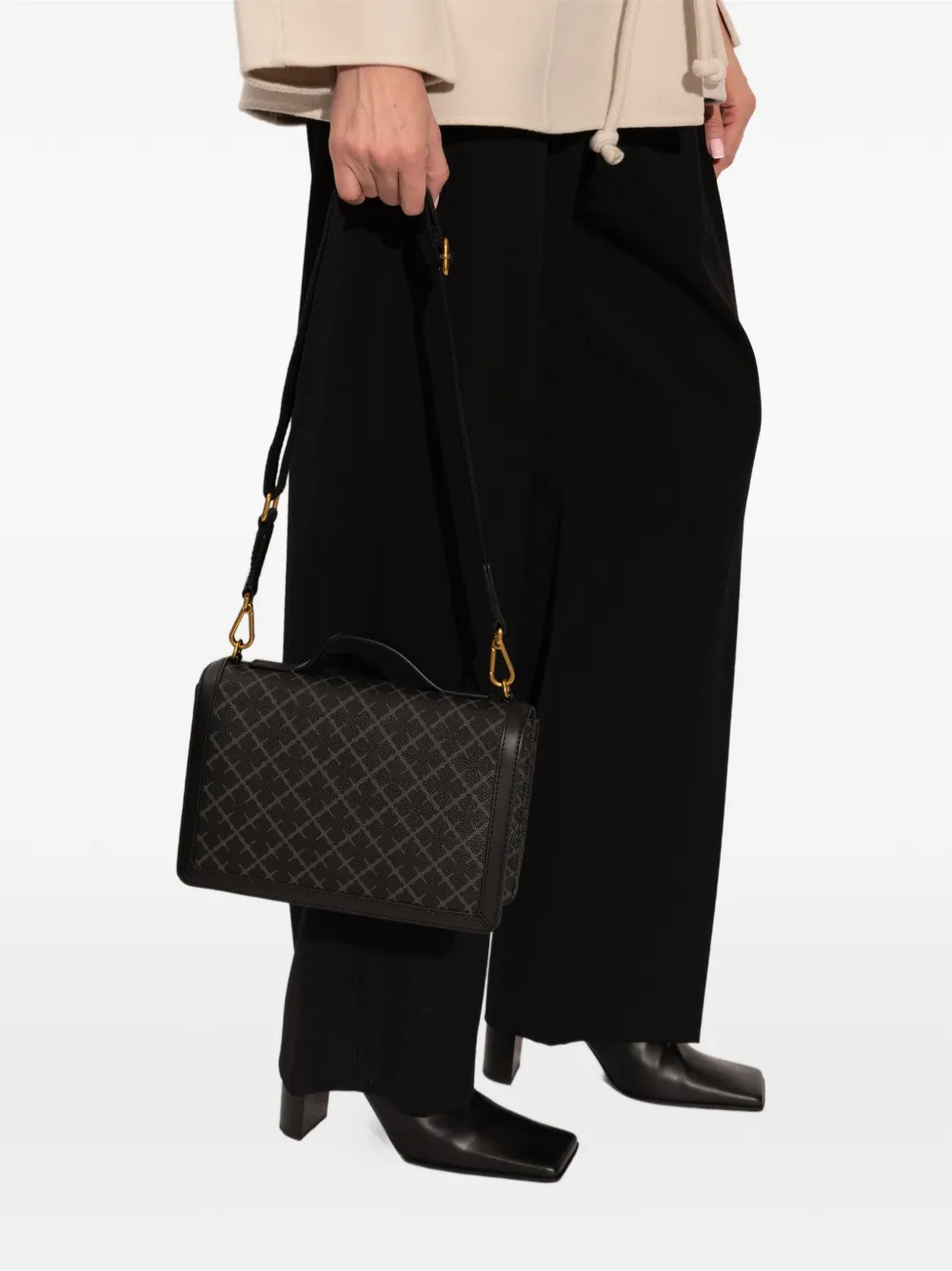  By Malene Birger Loennas Patterned Shoulder Bag - Black 