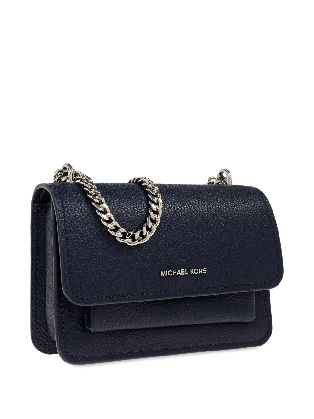 Michael Kors Claire leren crossbodytas met ketting Blauw