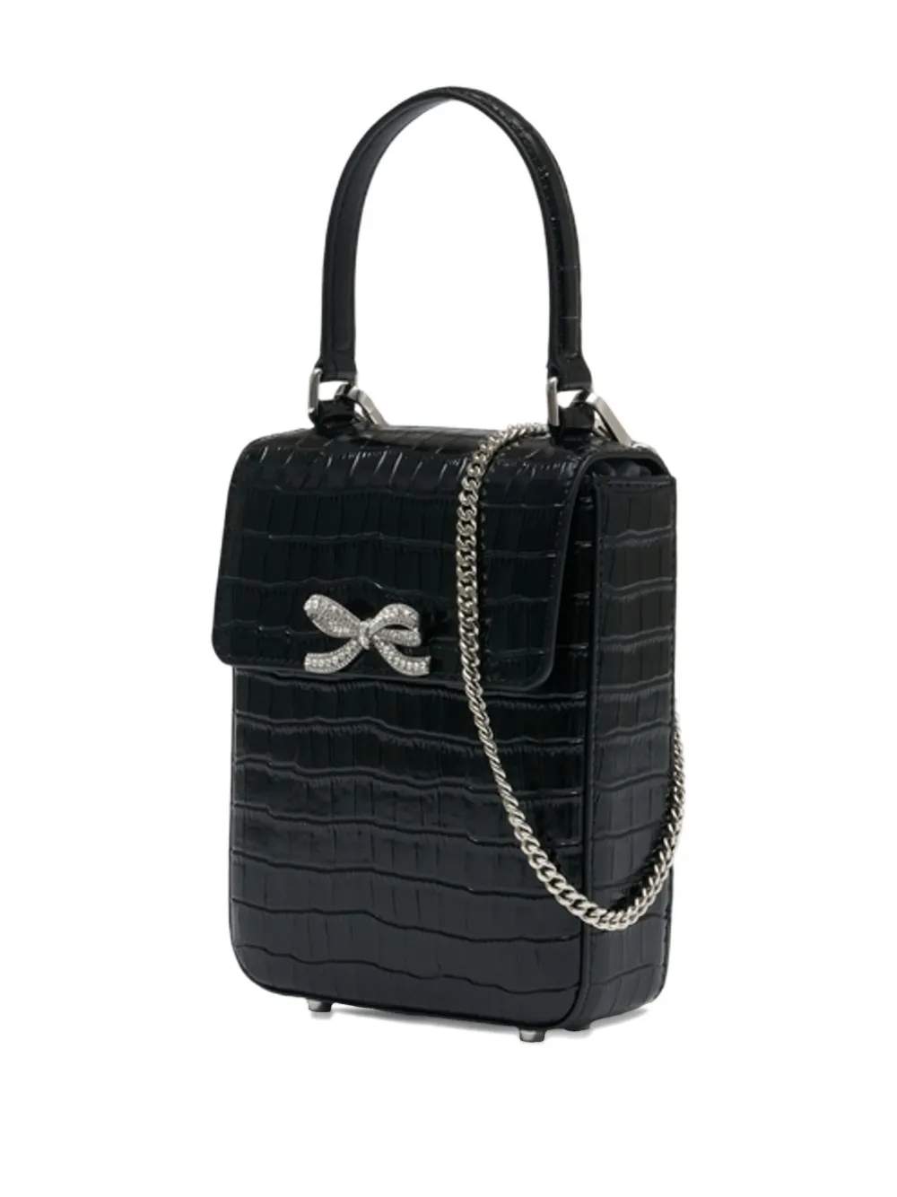 Self-Portrait mini bow-embellishment shouolder bag - Zwart