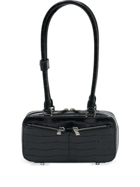 Self-Portrait crocodile-embossed leather shoulder bag