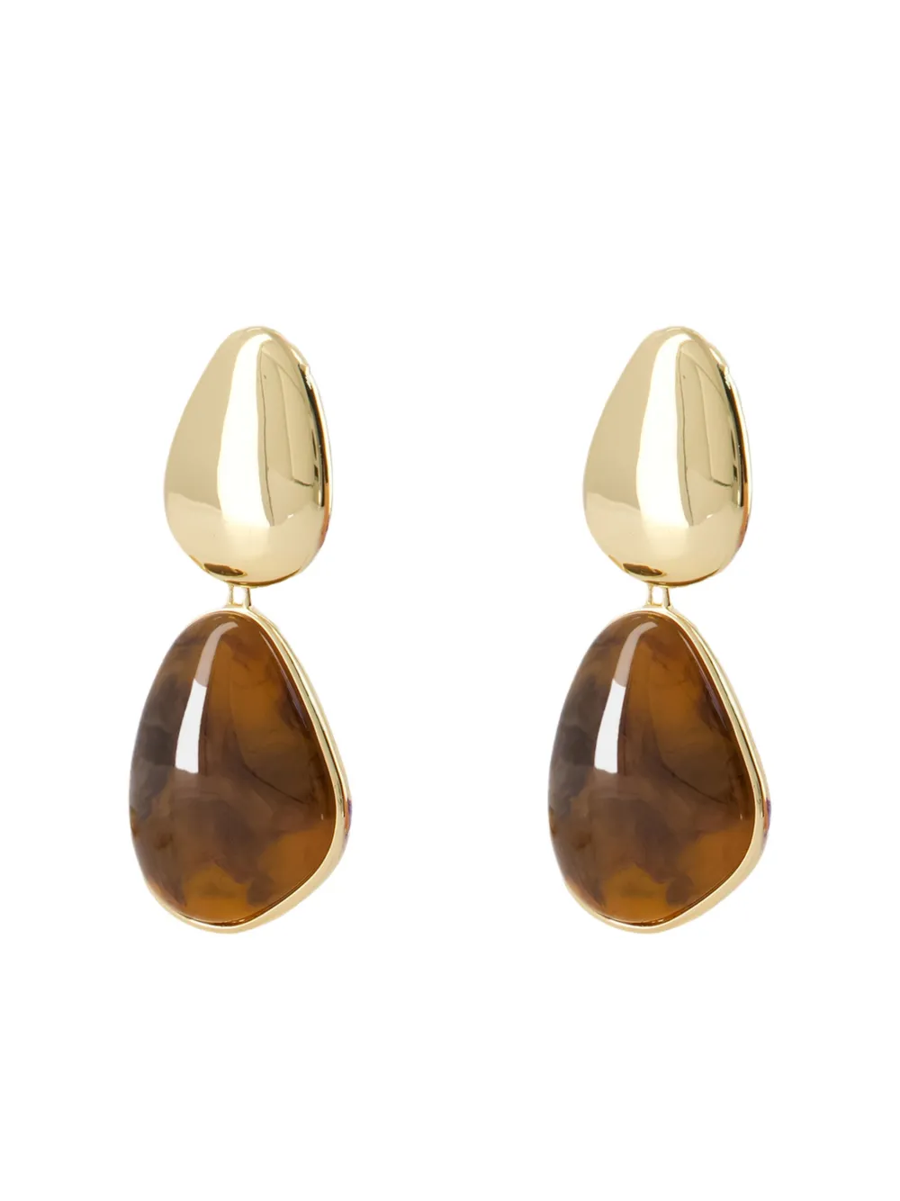 Self-Portrait tiger-eye earrings - Goud