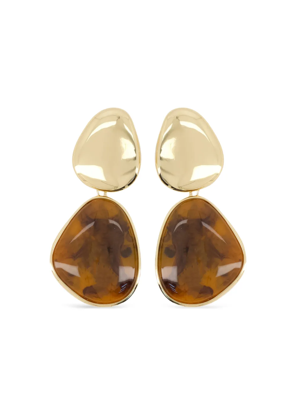 Self-Portrait pendientes con motivo de ojo de tigre | dorado | Image 1