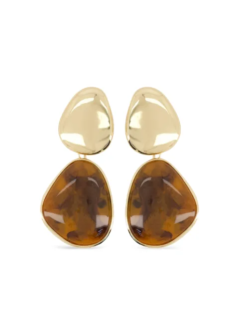 Self-Portrait tiger-eye earrings