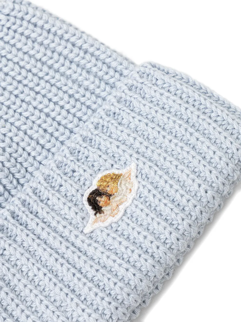 Fiorucci angels-patch knitted beanie hat - Blauw