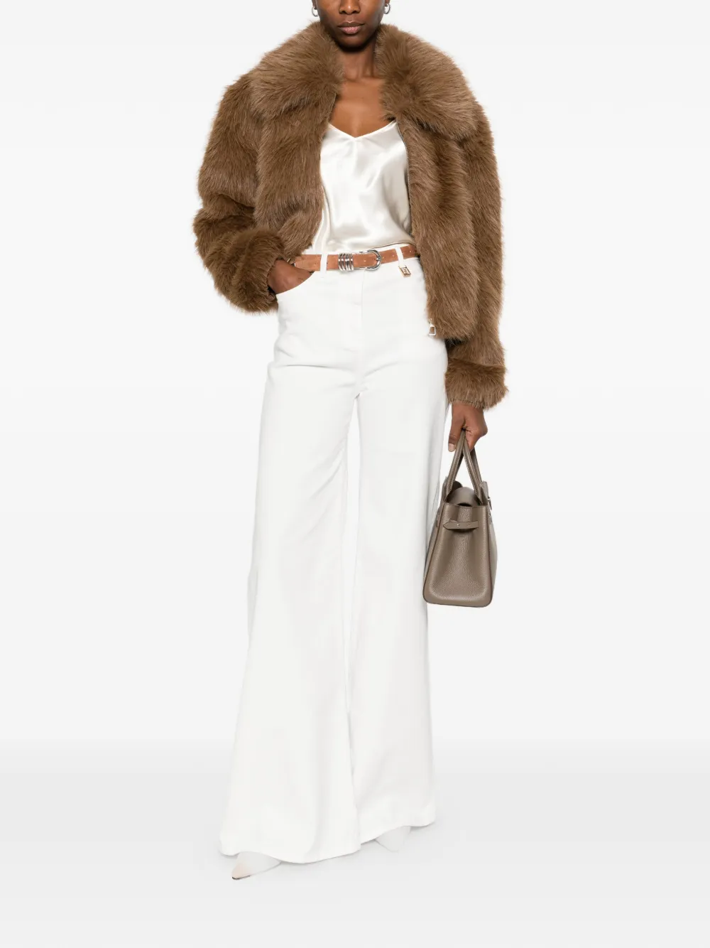 Alberta Ferretti Blouse met V-hals Beige