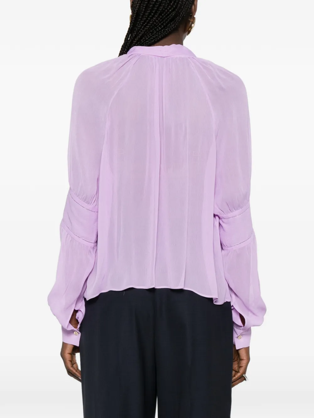 Tie-Neck Long-Sleeve Shirt