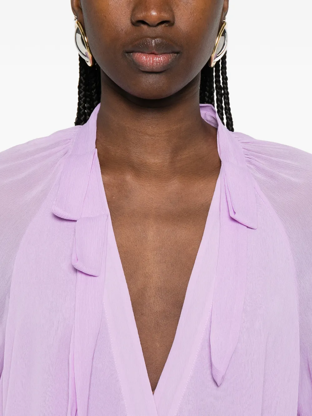Tie-Neck Long-Sleeve Shirt