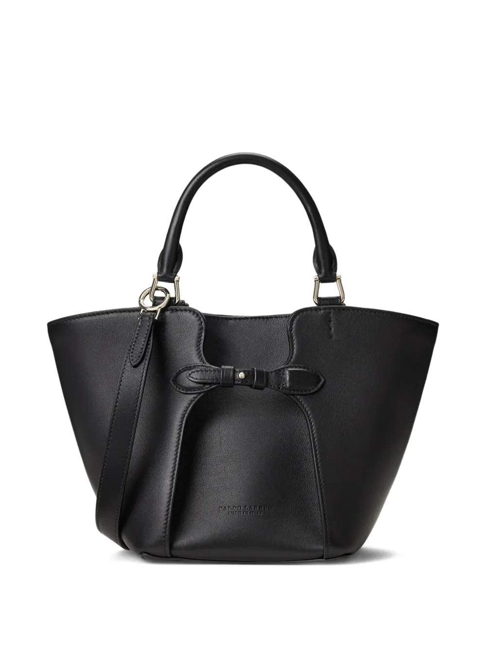 Ralph Lauren Collection Ralph kalfsleren mini-shopper Zwart