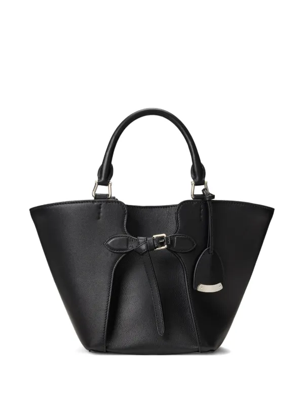 Ralph Lauren Collection Mini Ralph Calfskin Tote Bag in Black