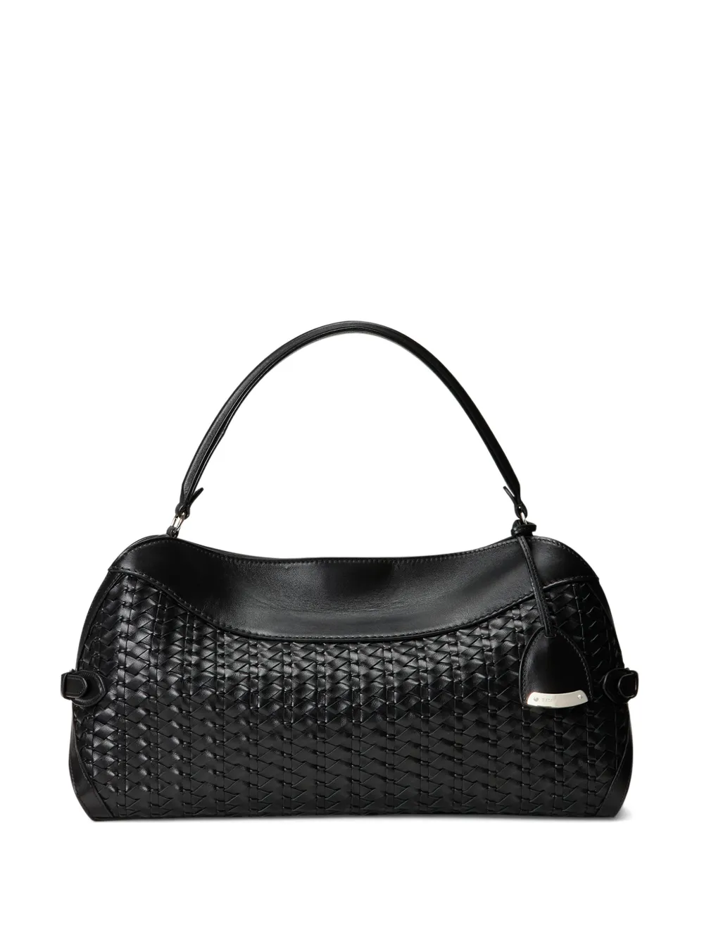 Ralph Lauren Braided Shoulder Bag In Black