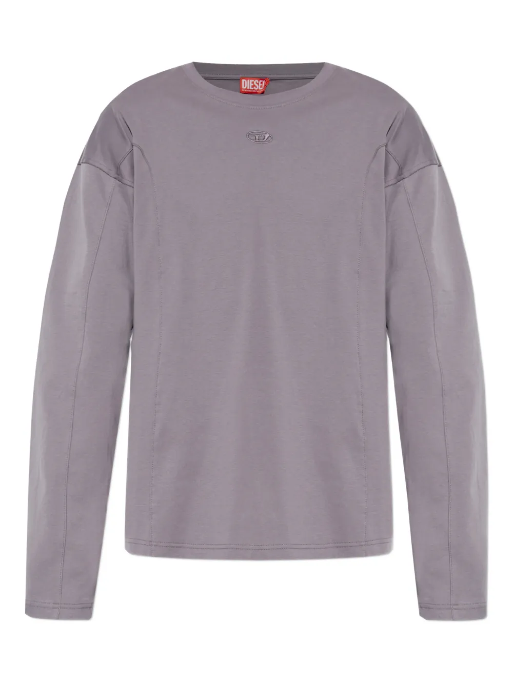 Diesel logo-appliqué long-sleeve T-shirt - Violett