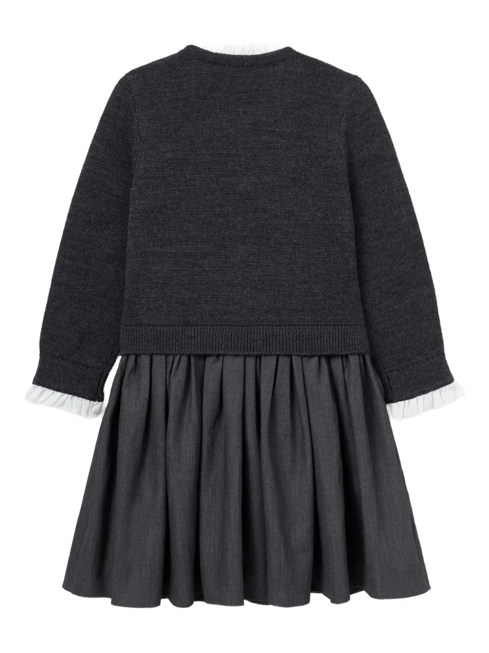  Self-portrait Kids Argyle-knit Buttoned Dress - Grey 