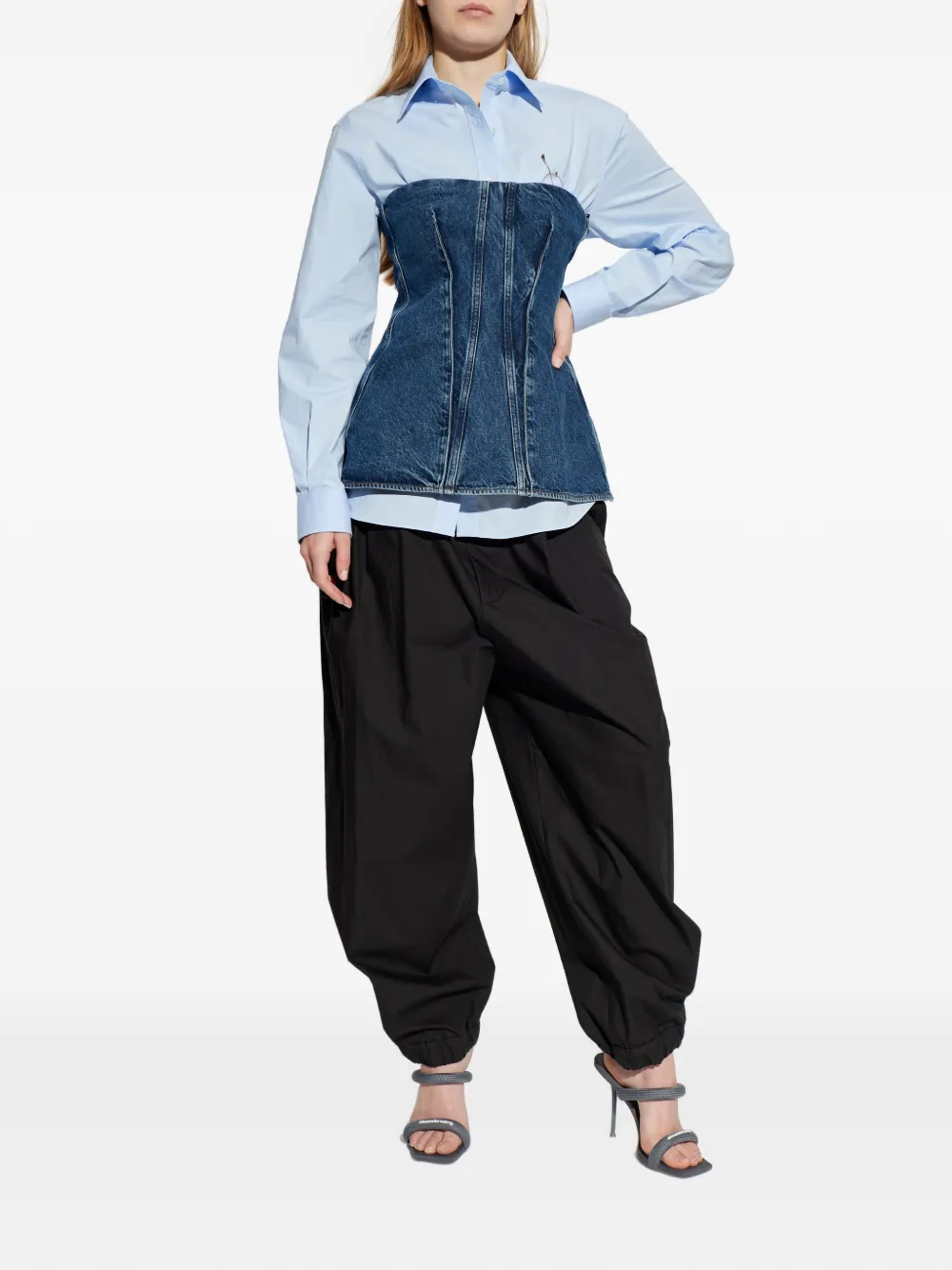 Moschino pleated cuff trousers - Zwart