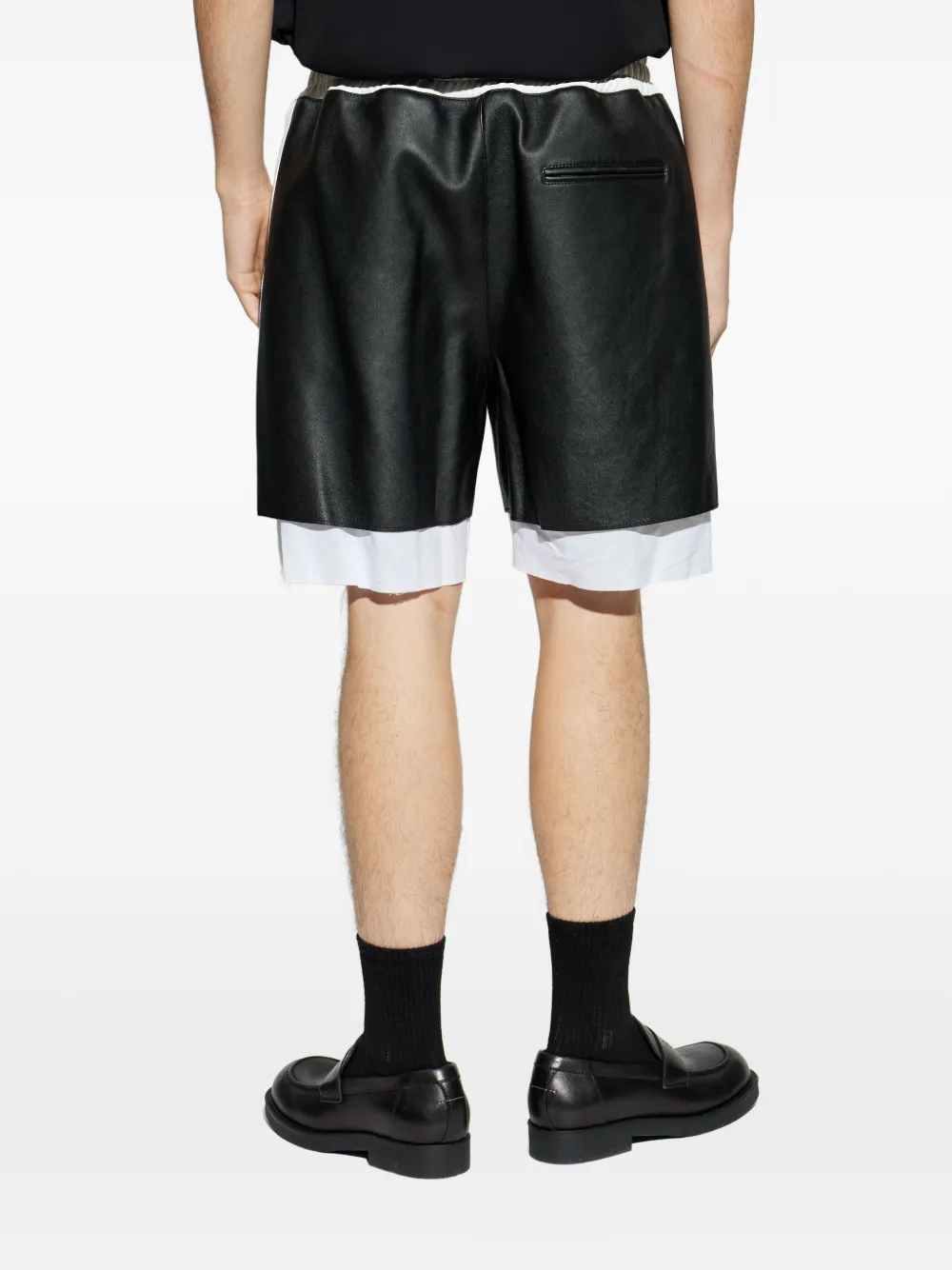 Moschino Leren shorts Zwart