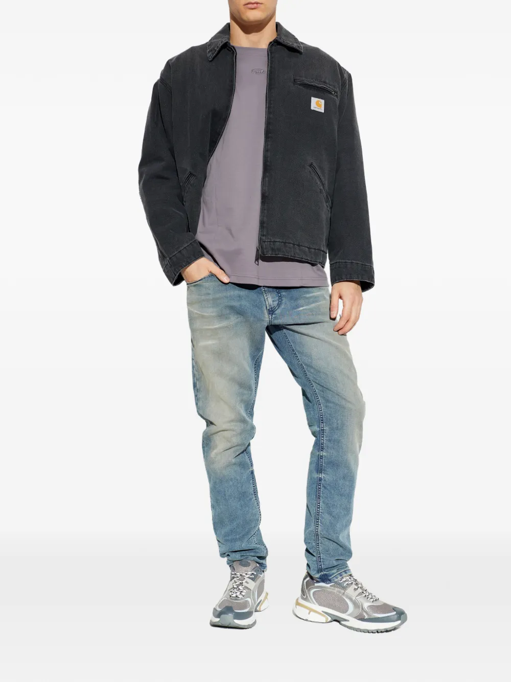 Diesel T-Norm-Int logo T-shirt - Grijs