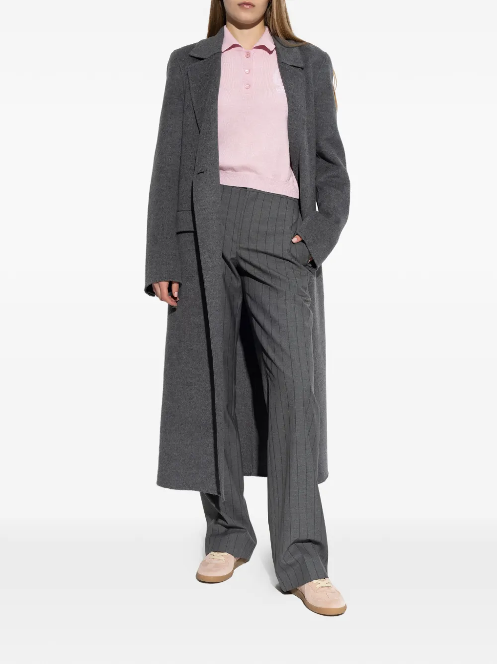 Moschino logo-embroidered polo shirt - Roze