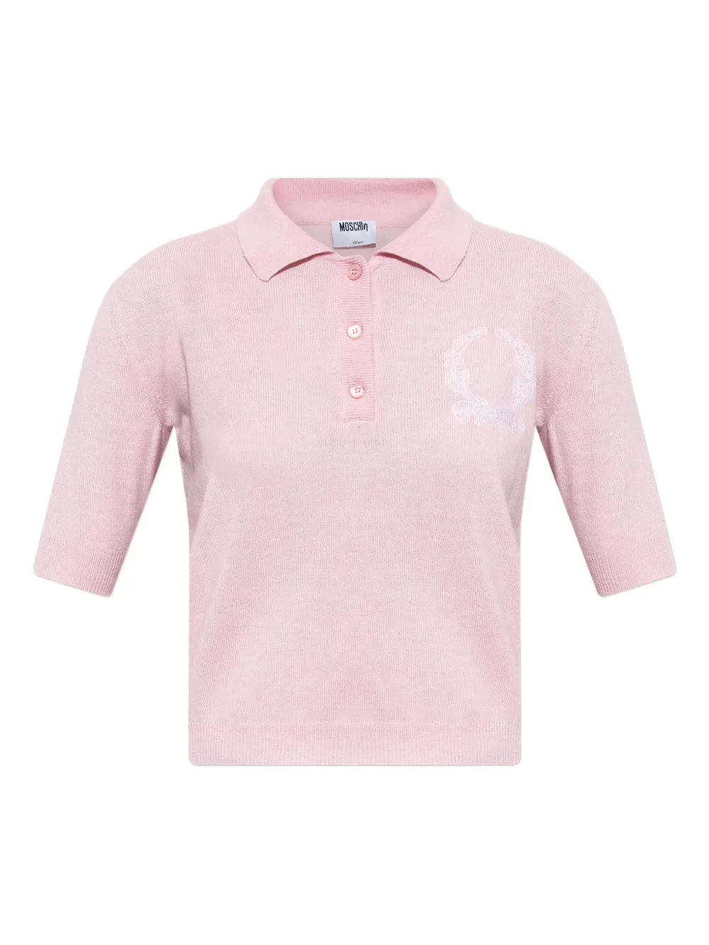 Moschino logo-embroidered polo shirt - Rosa
