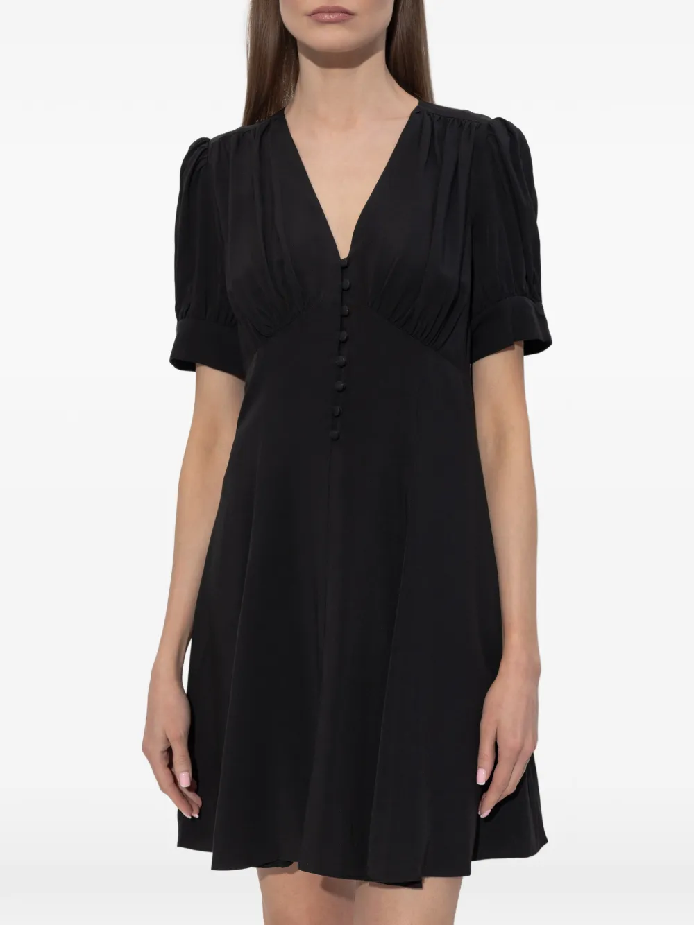 Kate Spade Mini-jurk met V-hals en knopen Zwart