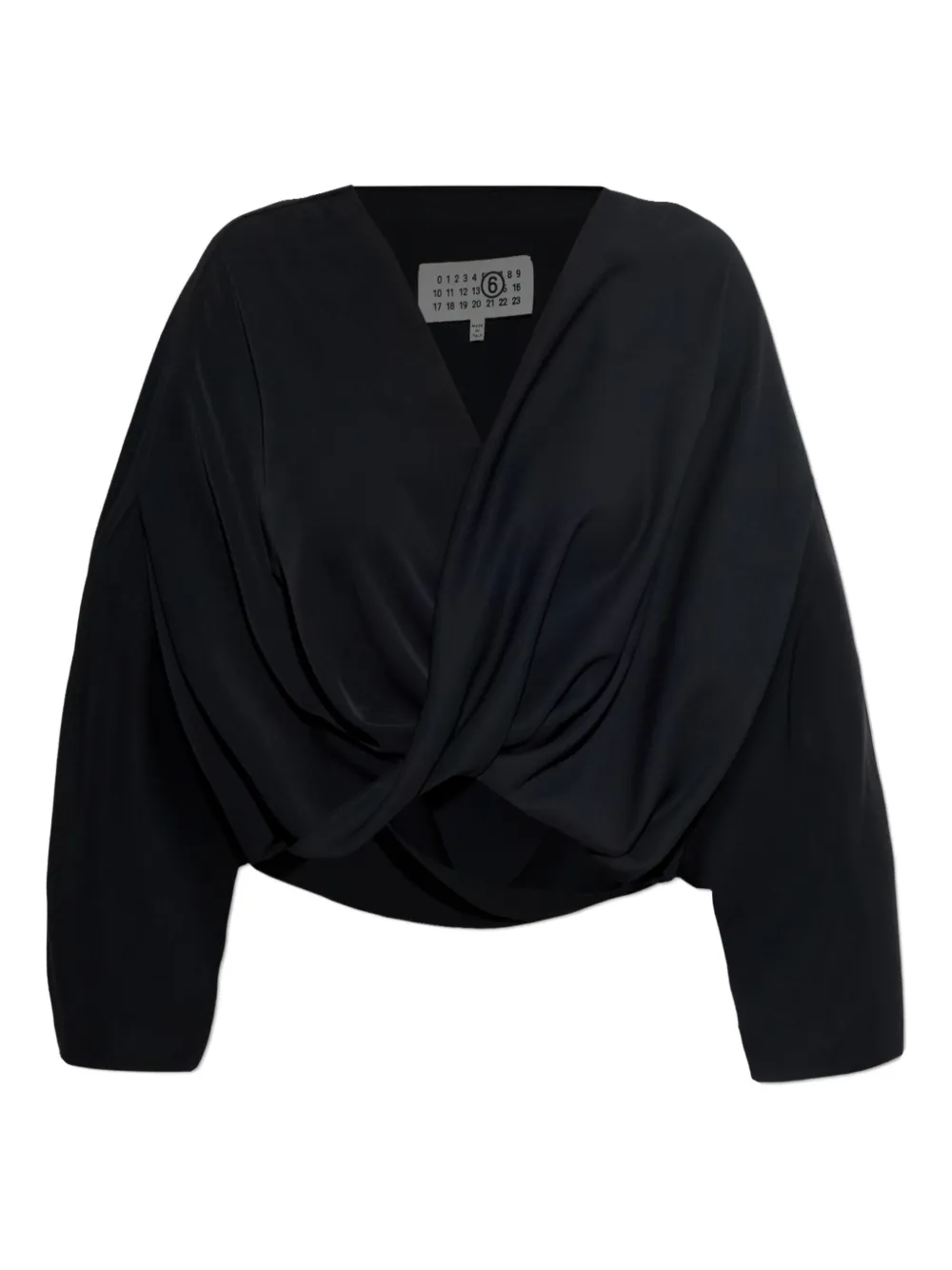 MM6 Maison Margiela twisted V-neck blouse - Nero