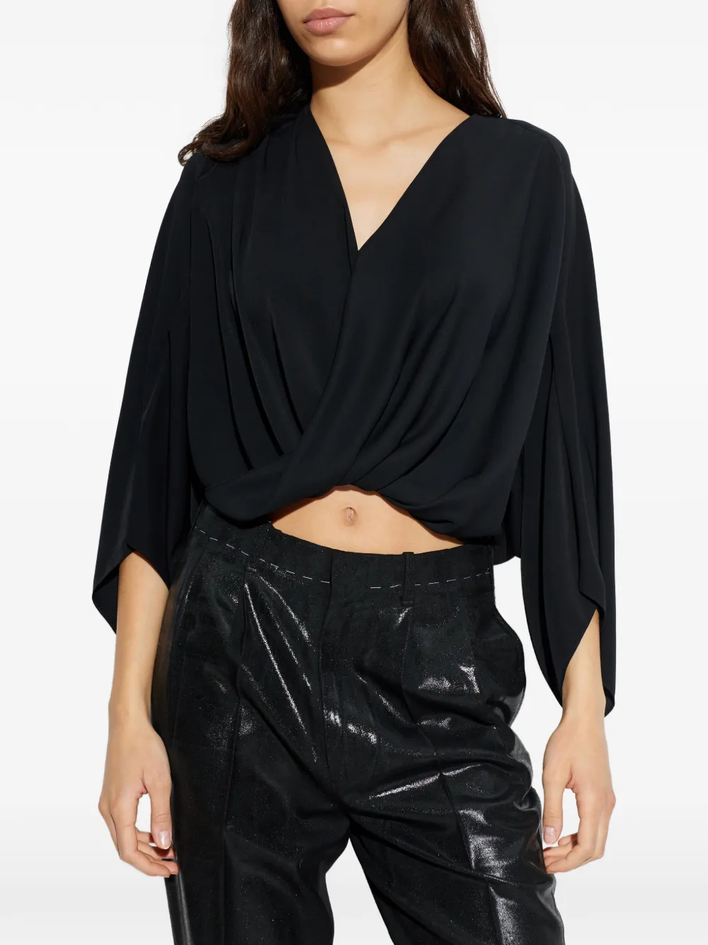 MM6 Maison Margiela Blouse met V-hals Zwart