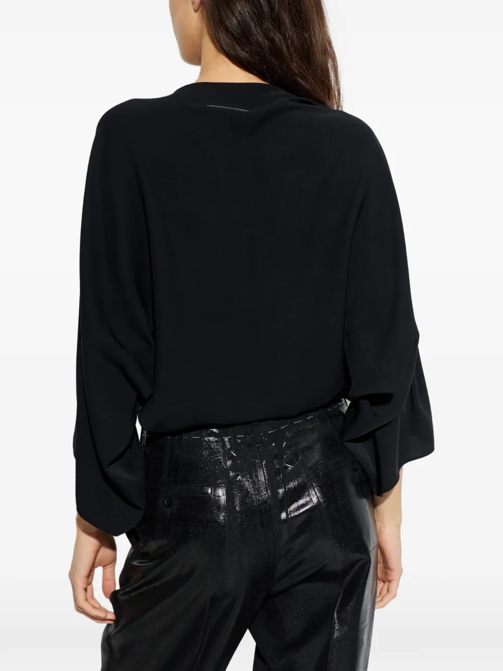 MM6 Maison Margiela Blouse met V-hals Zwart