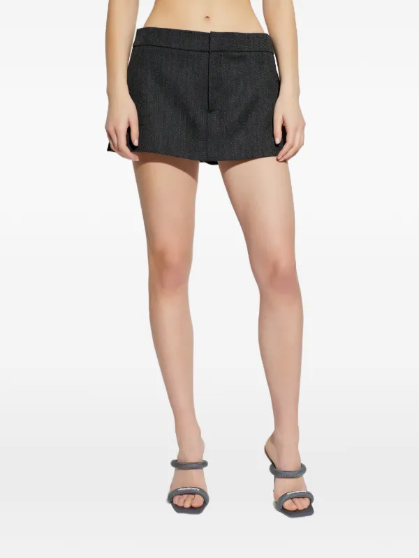 Alexander Wang Tailored Mini Skort in Wool in Grey