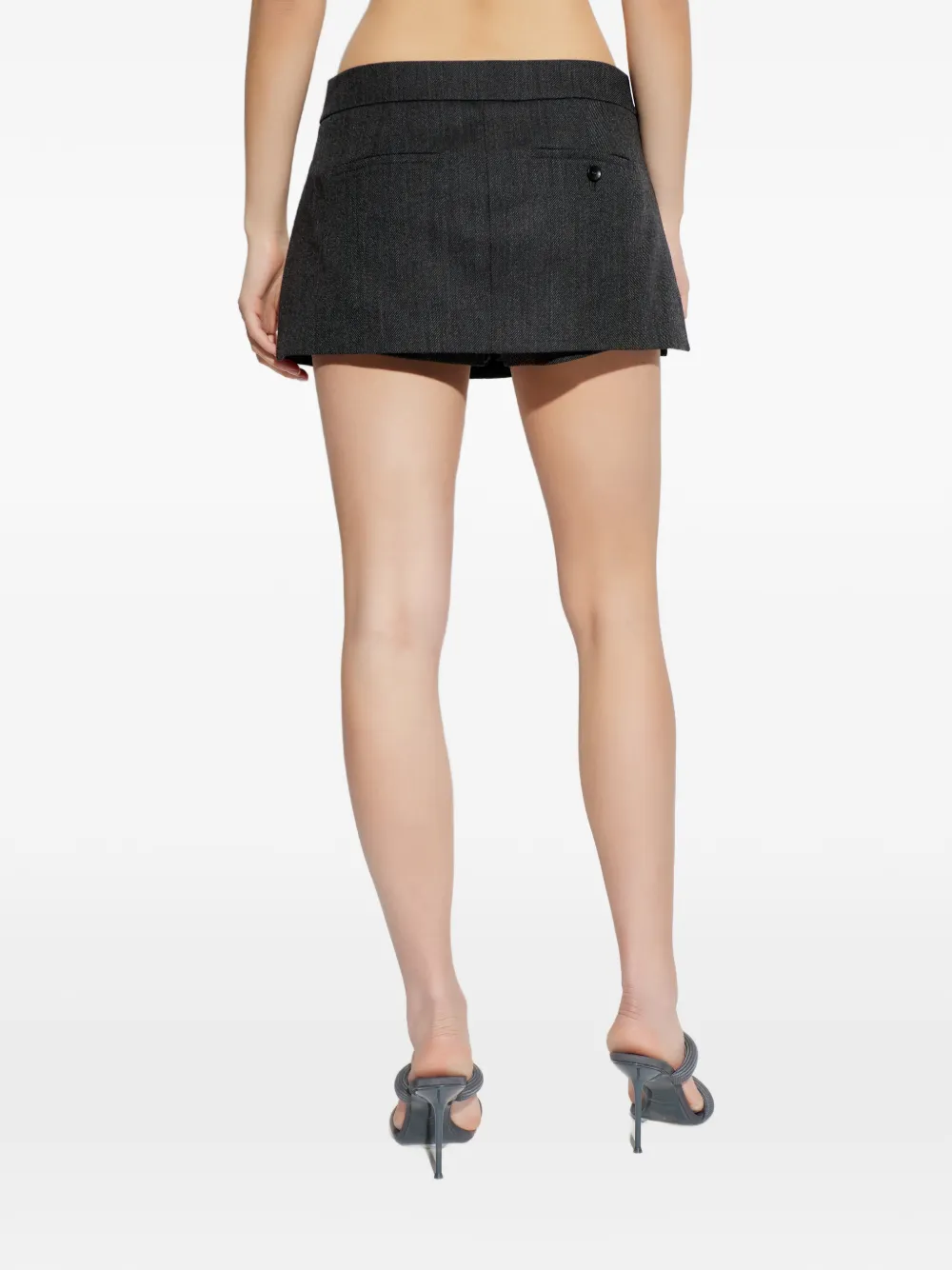 Alexander Wang Tailored Mini Skort in Wool in Grey, view 3