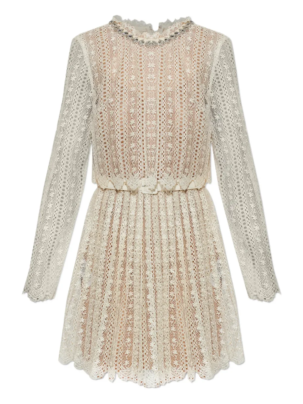 Self-Portrait lace embellished maxi dress - Toni neutri