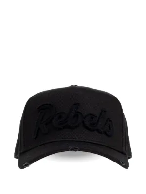 ALICE HOLLYWOOD stud-embellished Distressed Cap | ブラック