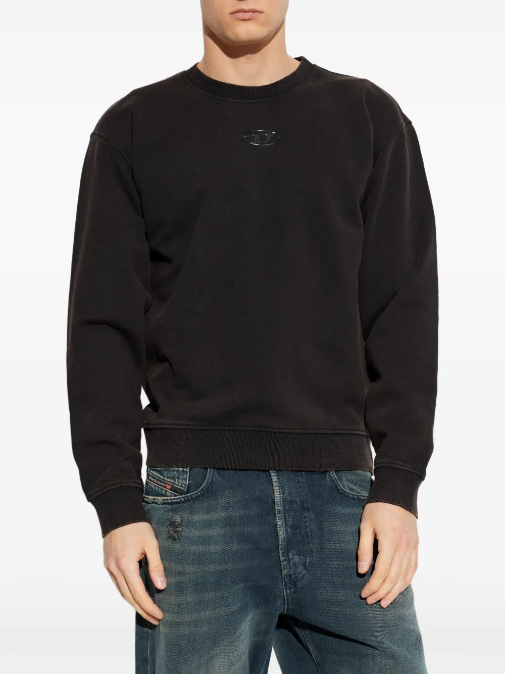 Diesel Sweater met logodetail Zwart