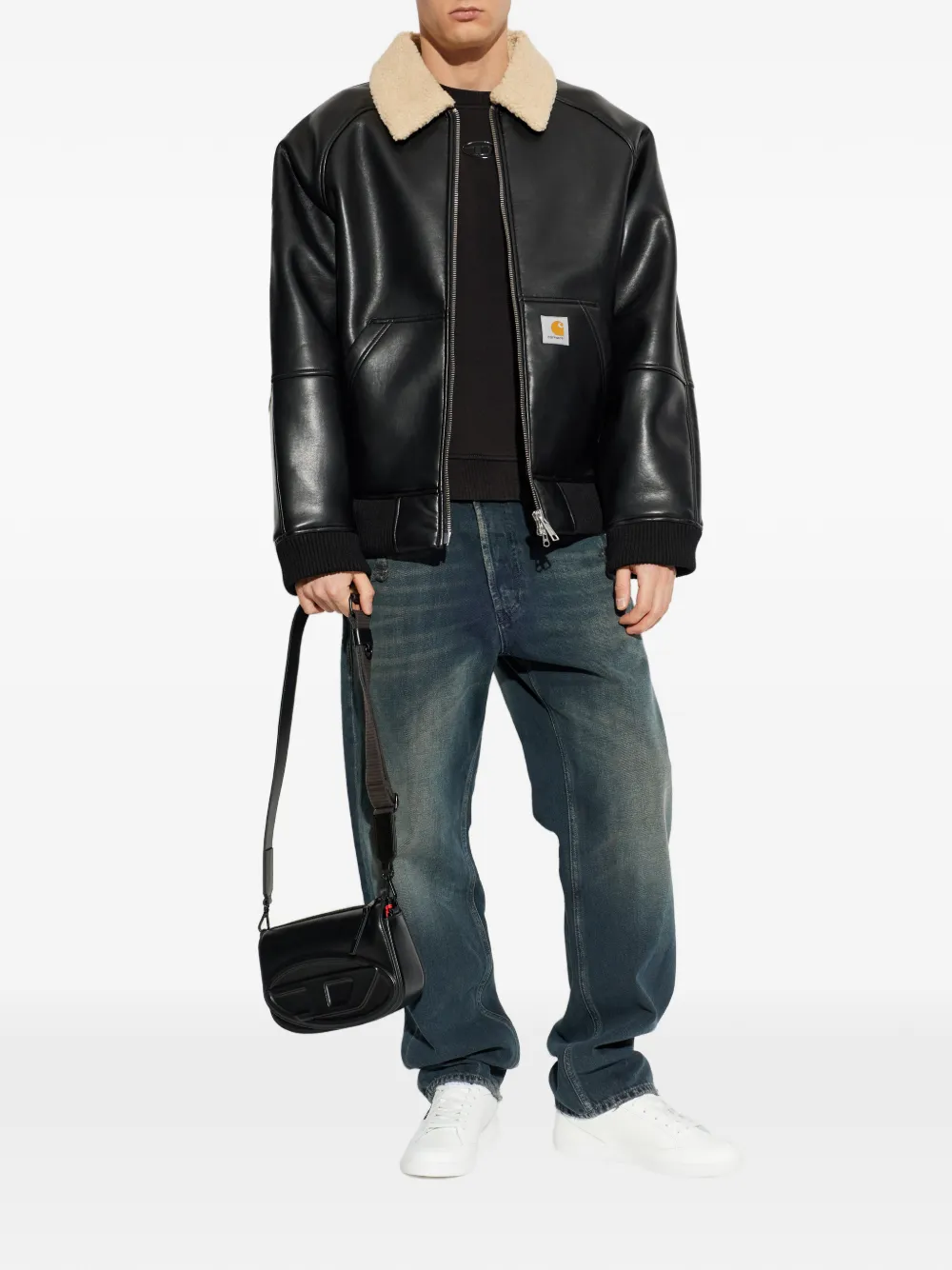 Diesel logo-detail crew-neck sweatshirt - Zwart