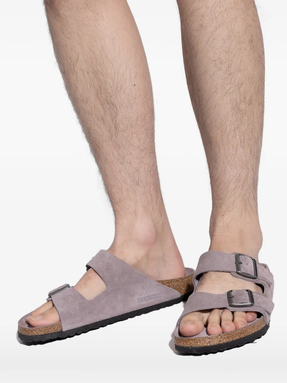 Birkenstock Arizona sandalen met gesp Grijs