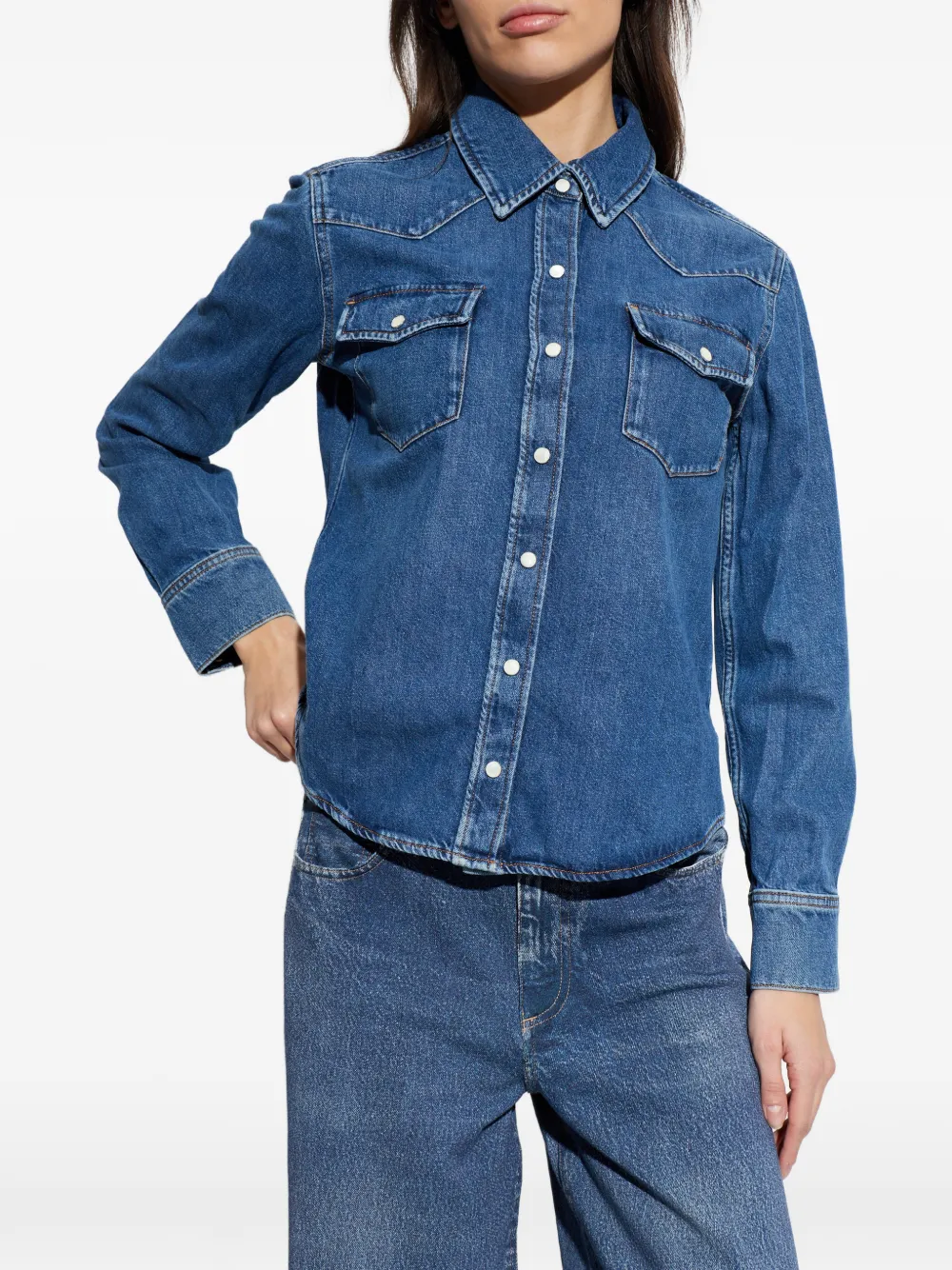  Frame Chest-pocket Shirt - Blue 