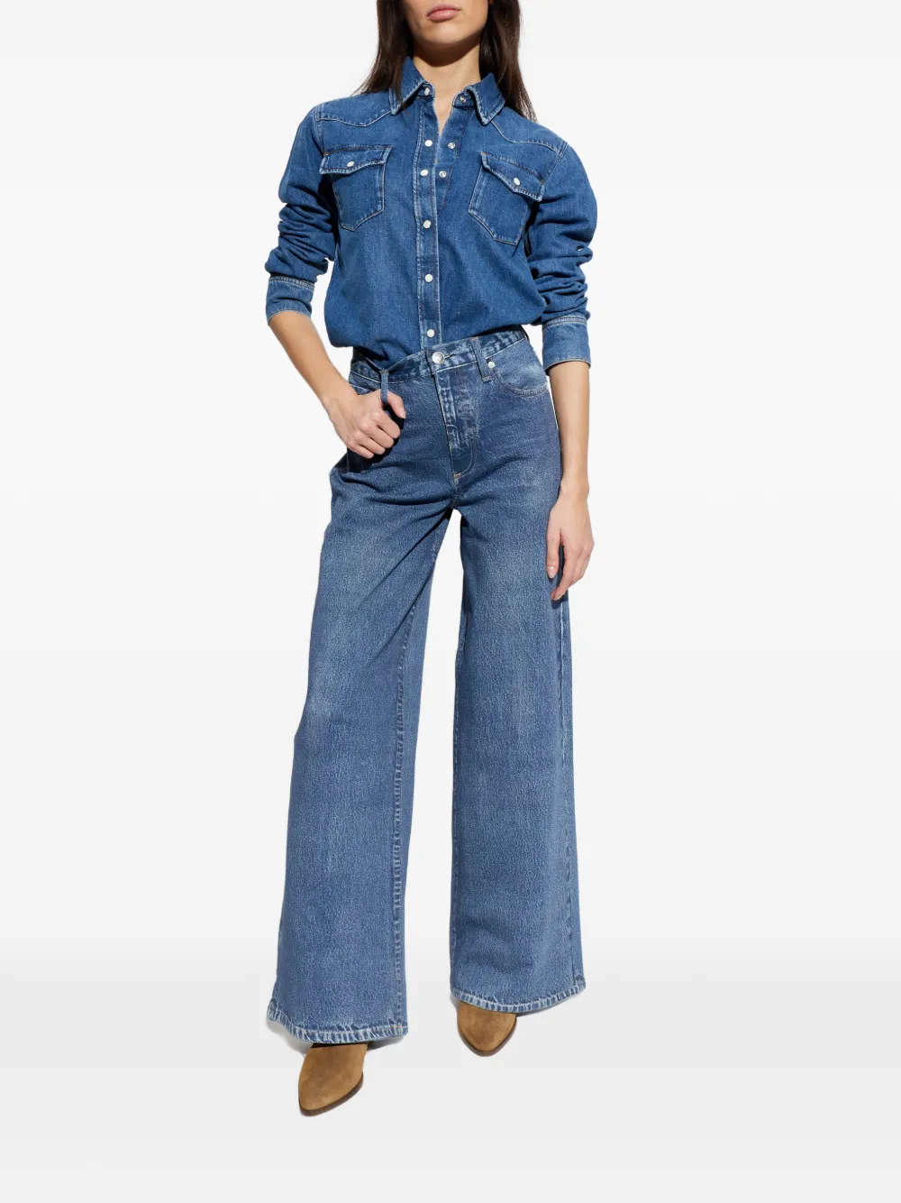 FRAME chest-pocket shirt - Blauw