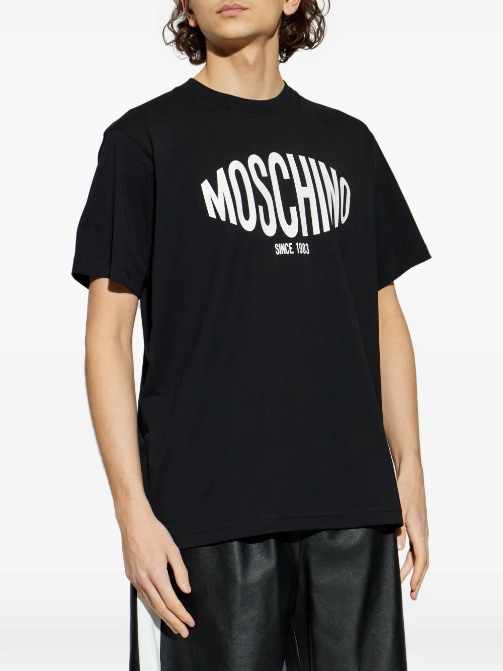 Moschino T-shirt met logo Zwart