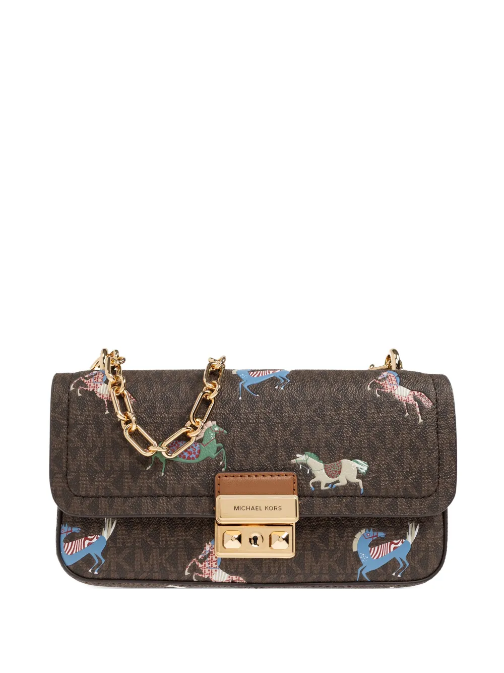 Michael Michael Kors Tribeca horse-print crossbody bag - Marrone