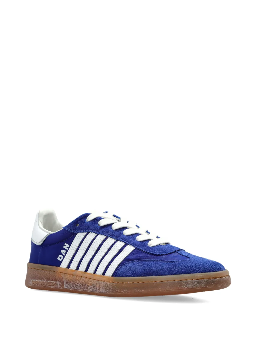 DSQUARED2 Boxer gestreepte leren sneakers - Blauw