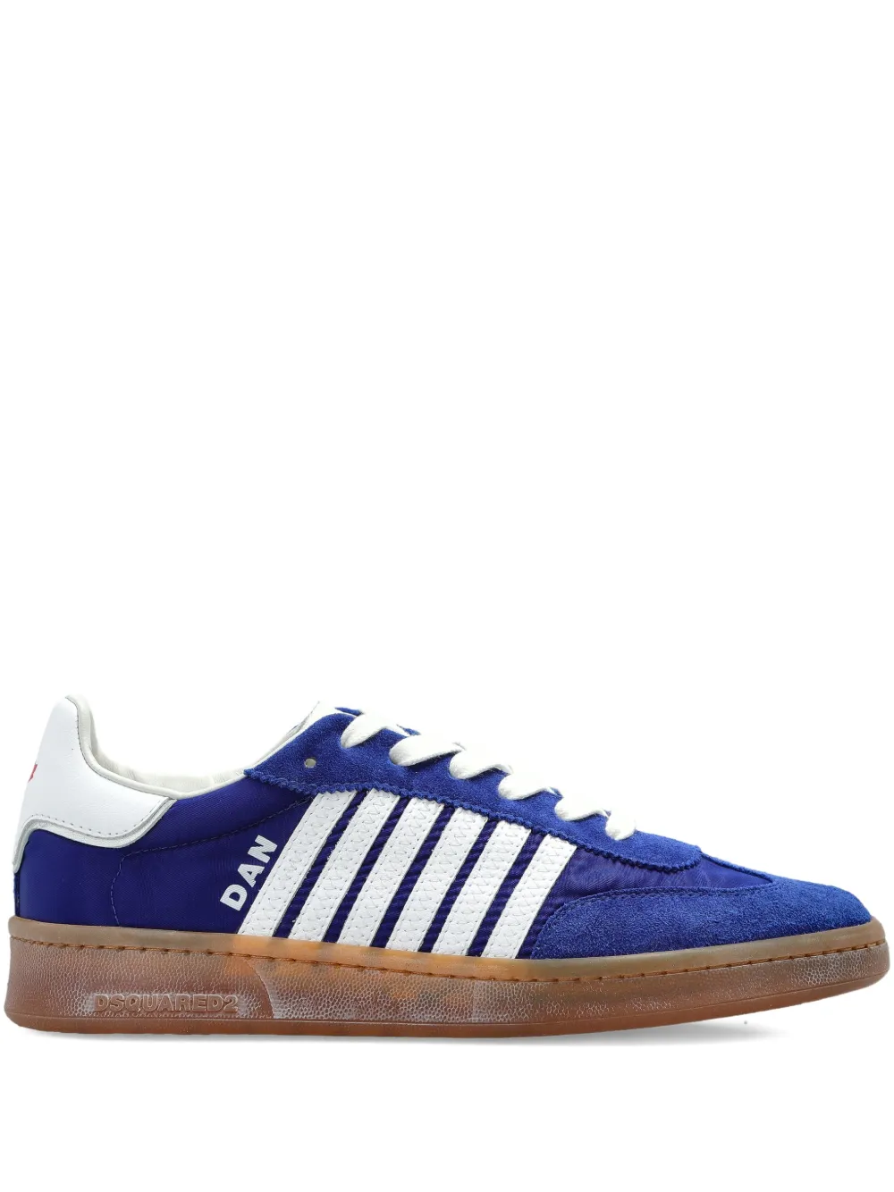DSQUARED2 Boxer striped leather sneakers - Blu