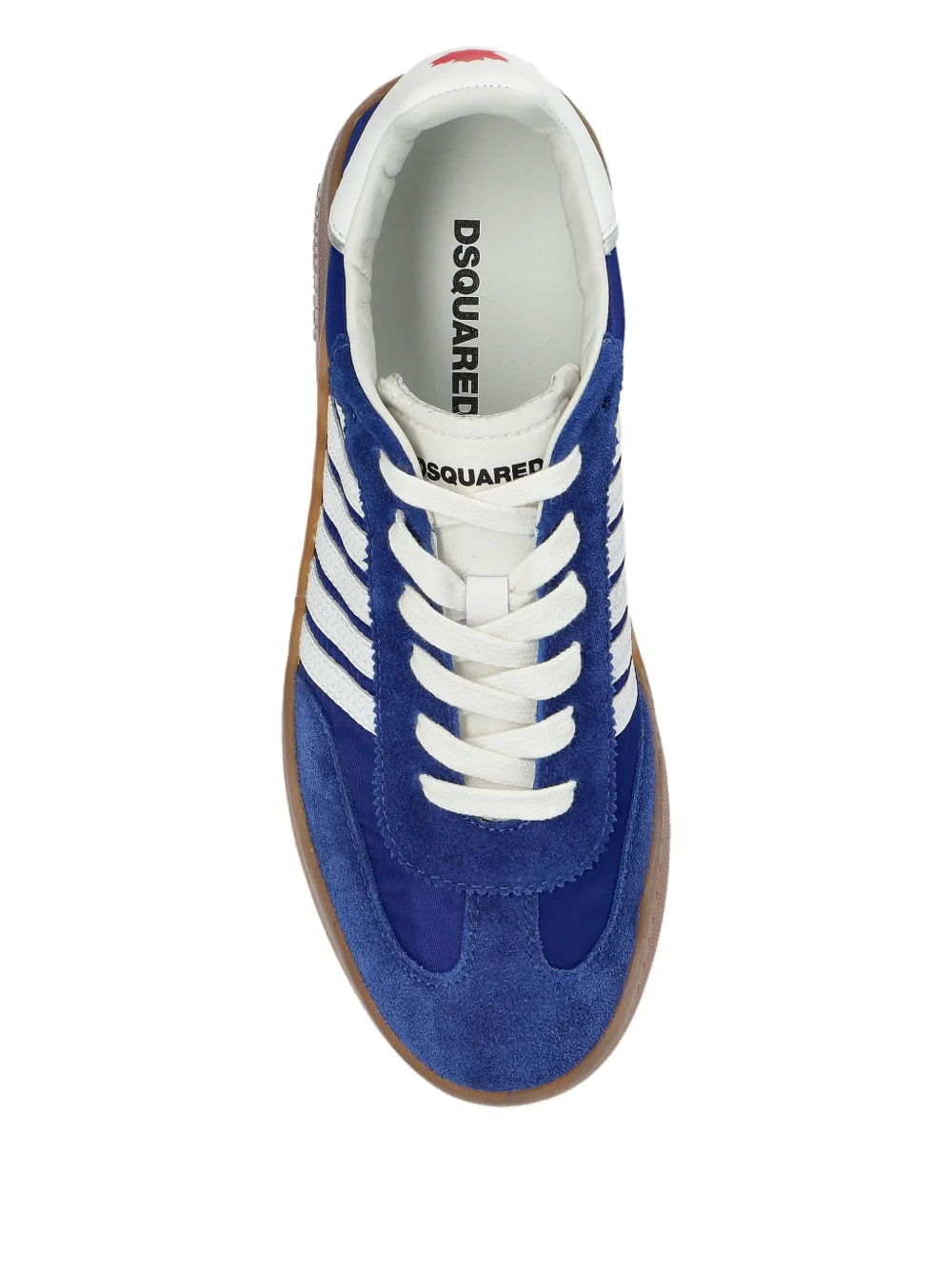 DSQUARED2 Boxer gestreepte leren sneakers Blauw