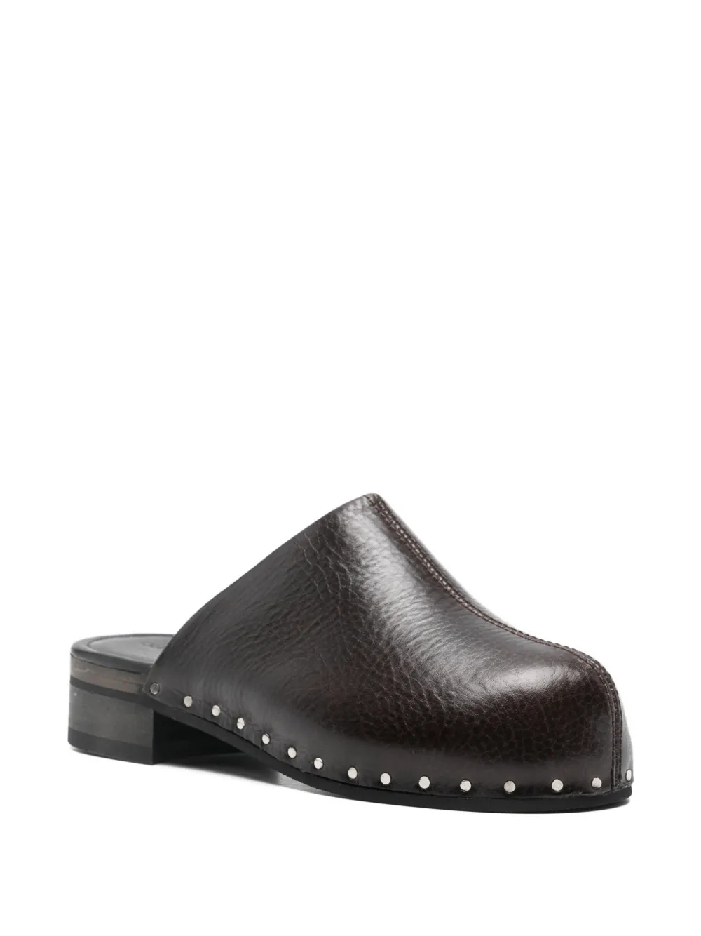 OUR LEGACY Naoto handgeslepen muiltjes met metalen stiksel Bruin