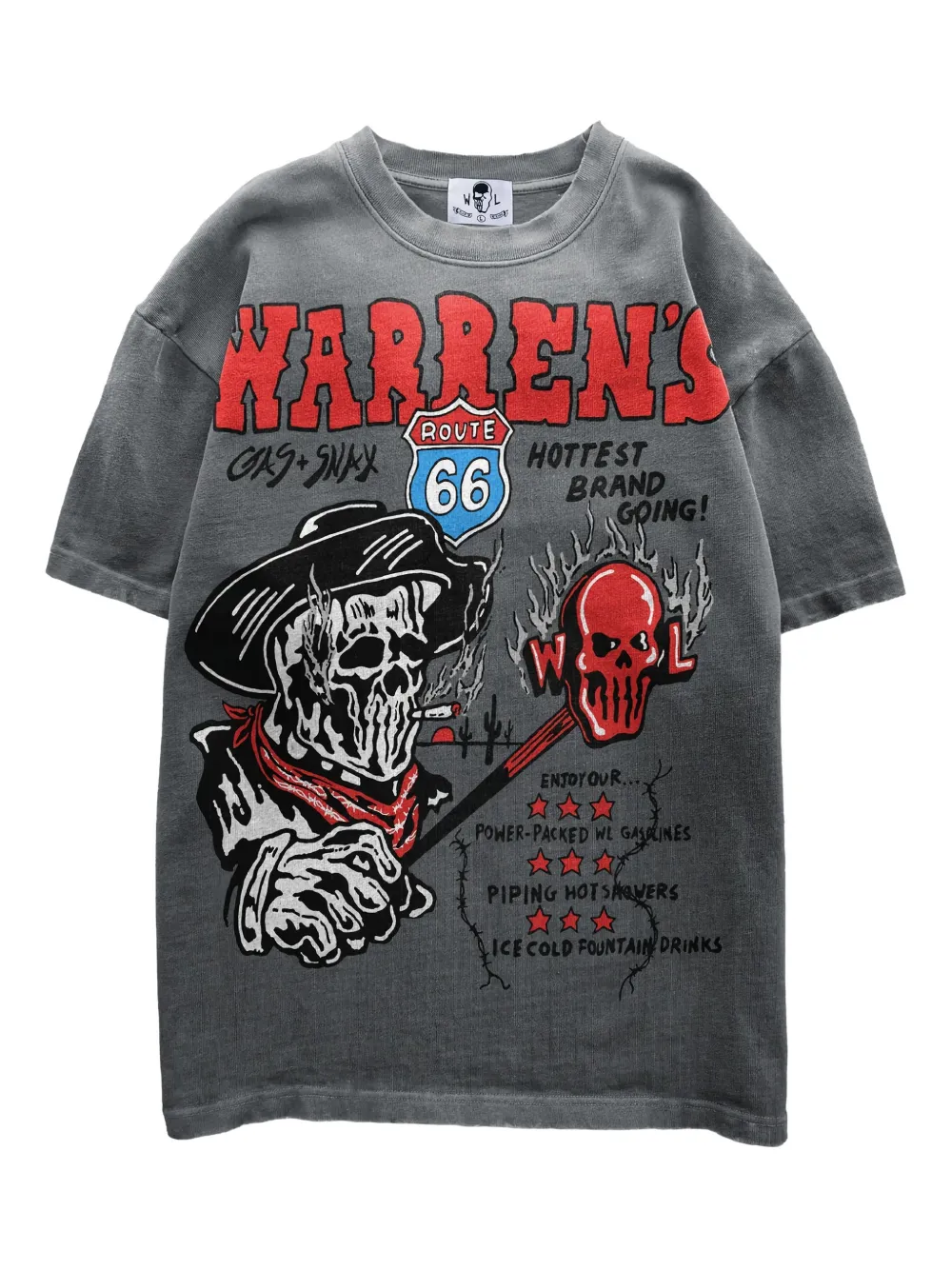 Warren Lotas faded print T-shirt – Grey
