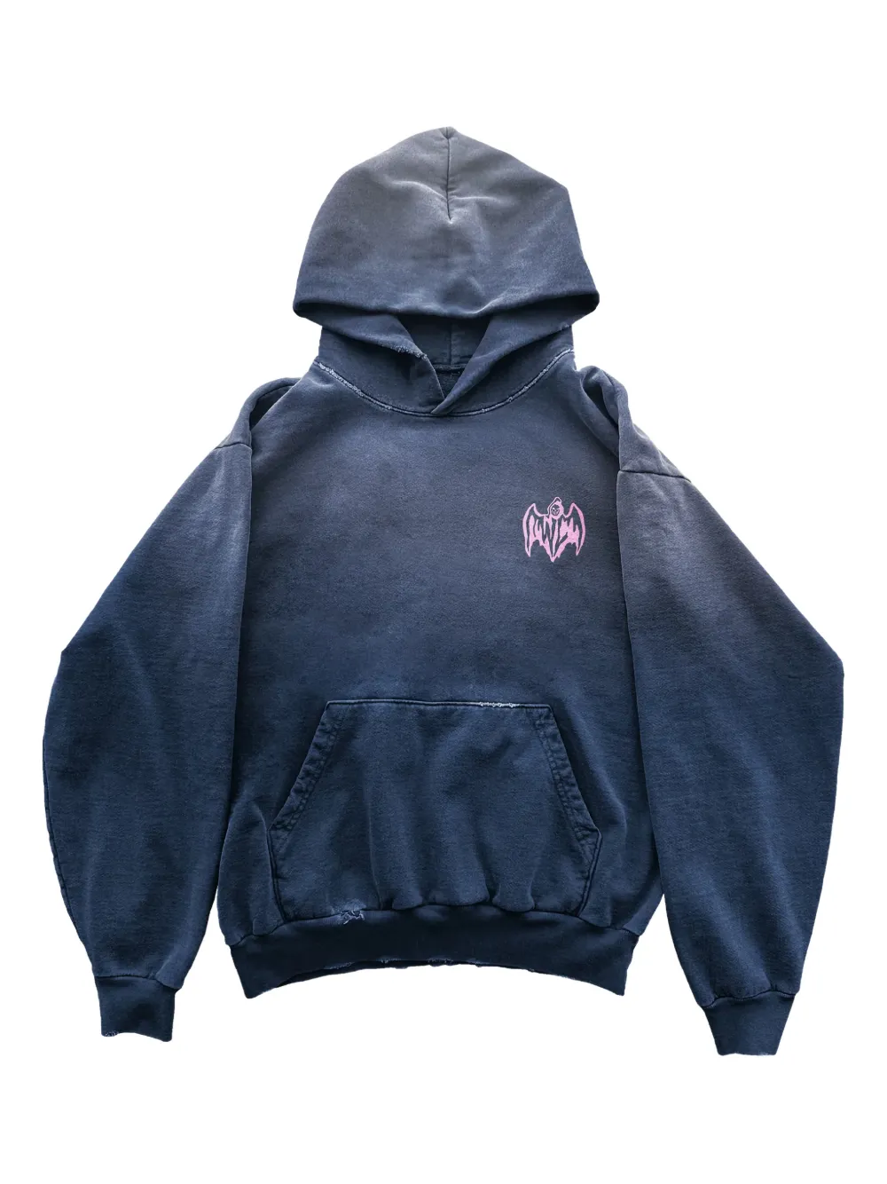 Warren Lotas Ausgeblichener Kapuzenpullover mit Pfingstrosen-Print - Blau