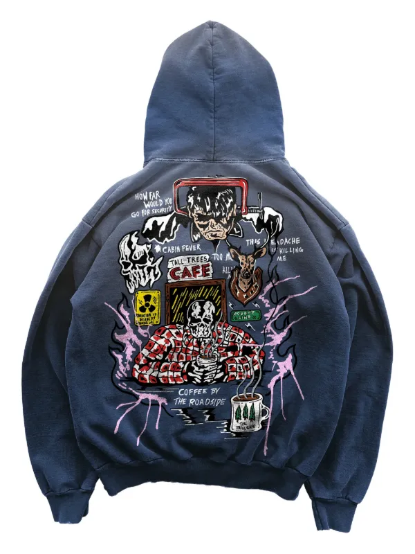 warren lotas 3日限定LAロゴ ブルーファイヤーパターンパーカー Warren Lotas プリント パーカー | ブルー | FARFETCH JP