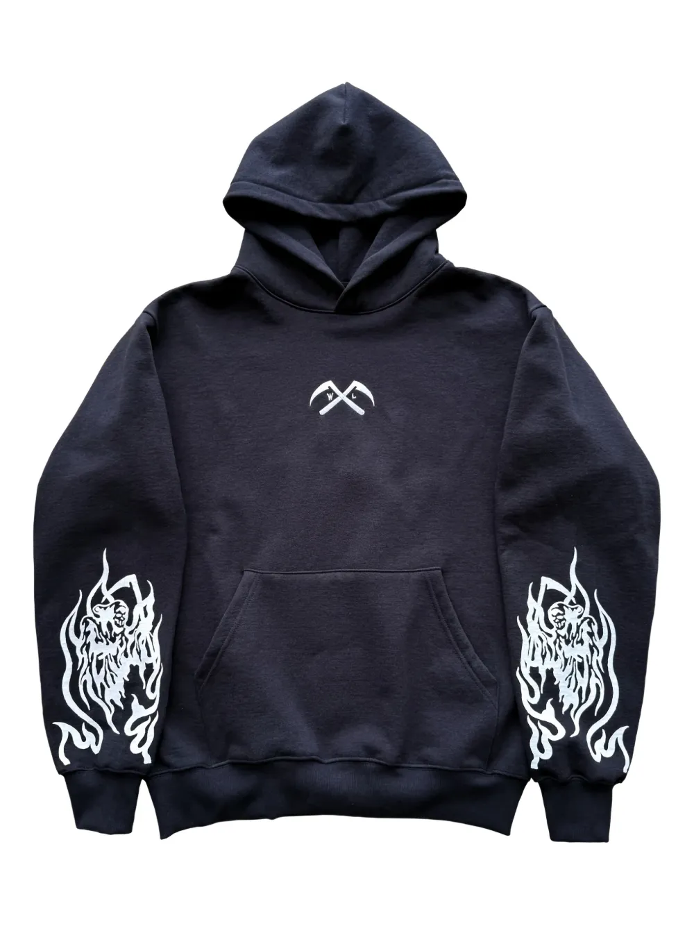 Warren Lotas Fast Reaper embroidery sleeve print hoodie - Black