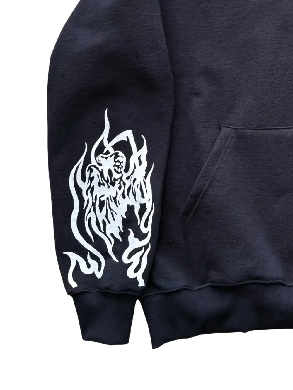 Warren Lotas Fast Reaper Embroidery Sleeve Print Hoodie | Black