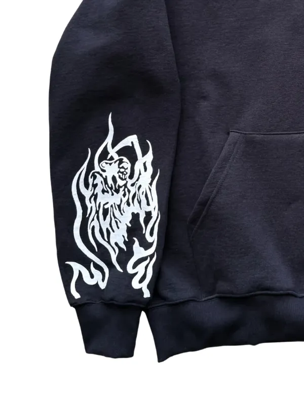 Warren Lotas Fast Reaper Embroidery Sleeve Print Hoodie | Black