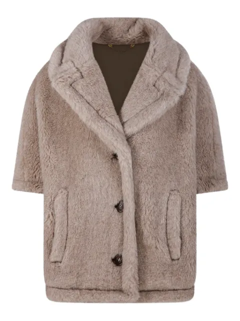 Max Mara button short-sleeve cape