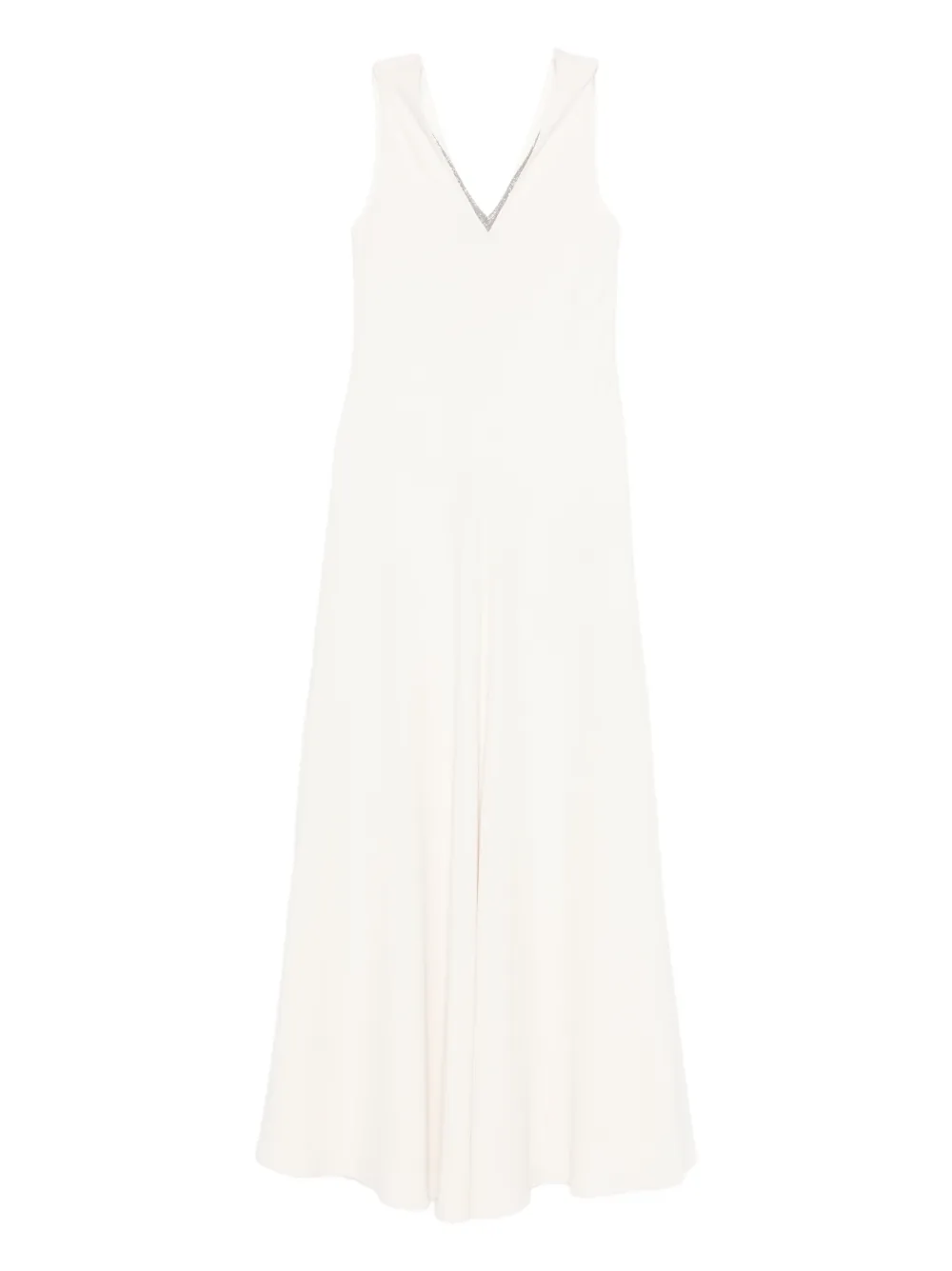 Brunello Cucinelli V-neck sleeveless maxi dress - Neutrals